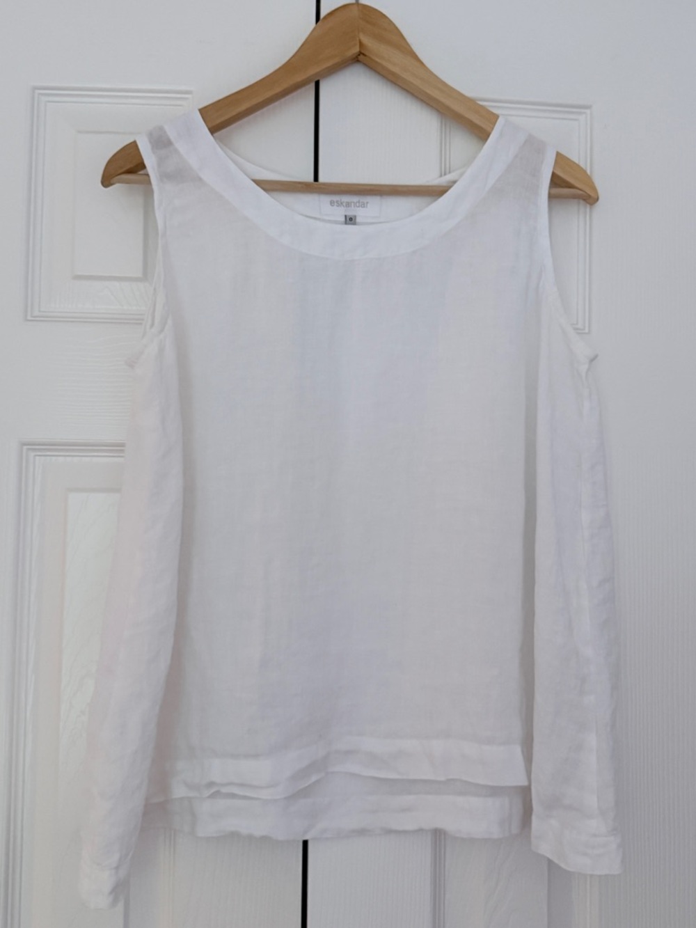 Eskandar White Sleeveless Linen Top size 0/XS